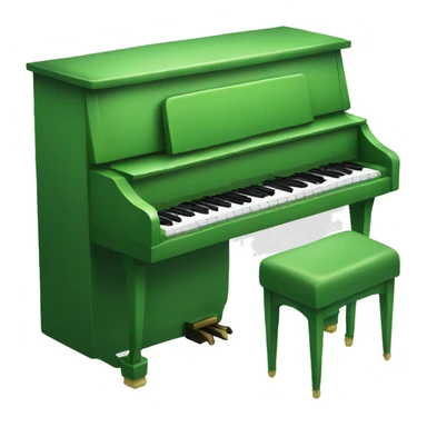 A green piano with a big mouth and little fingers  sticker