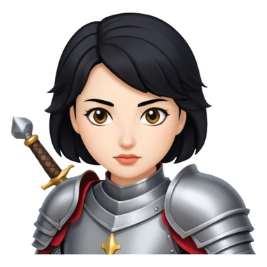 woman knight black hair sticker