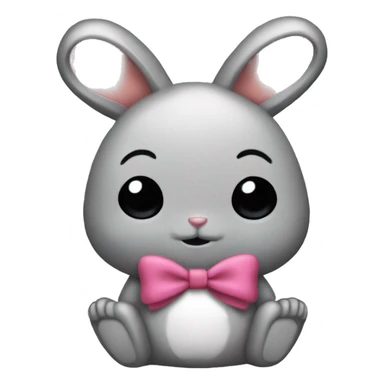 Little rabbit with body suit and bow sticker