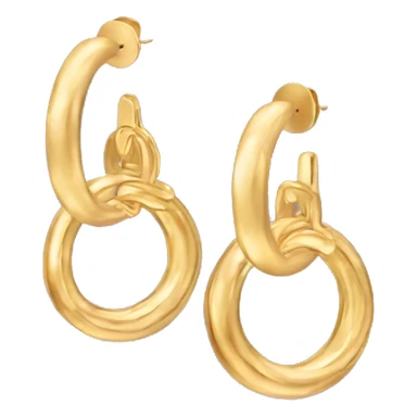 Gold hoop earrings overlapping sticker