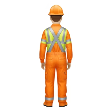 Engineer in orange hi-vis overalls facing away sticker