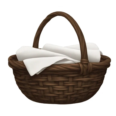 A woven dark Brown basket with fresh washed linen sticker