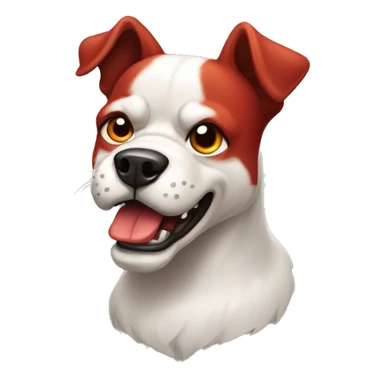 angry dog with red colors  sticker