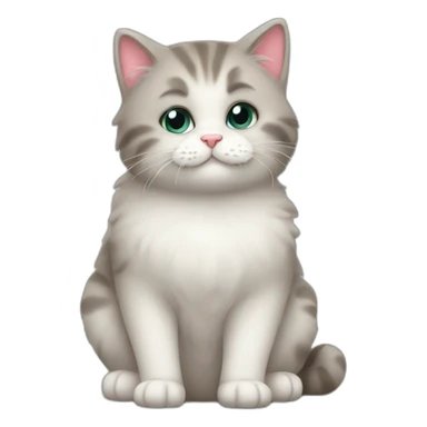 2 fluffy cat in love kiss sticker