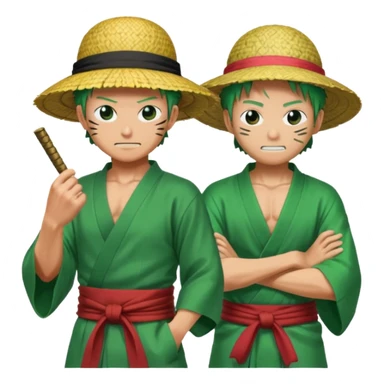 Anime fighting zoro vs luffy sticker