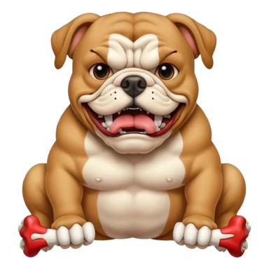 Scary Intense Bulldog, Eating Or Breaking a Bone sticker