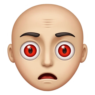 face with wide, bloodshot eyes, anxious or shocked sticker