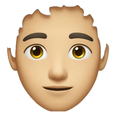 A young man with very short dark hair and light green eyes and dig cheeks sticker