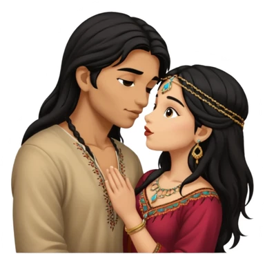 A gypsy girl and an Indian boy kissing? sticker