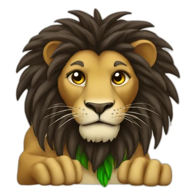 rasta lion with claw giving like sticker
