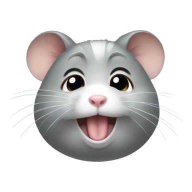 a gray hamster that cries very loudly and tears are visible sticker