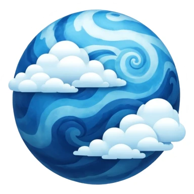 Can you make me an emoji of a blue planet? Without a face, like and actual planet sticker