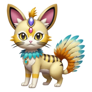 Meloetta-Meowth-Gatomon-Trico-Pokémon-Fakémon-fusion-hybrid-creature sticker