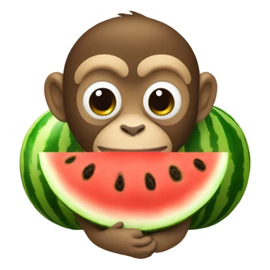 monkey with watermelon sticker
