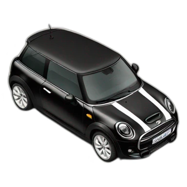 Mini Cooper s f56 noire avec le toit blanc sticker