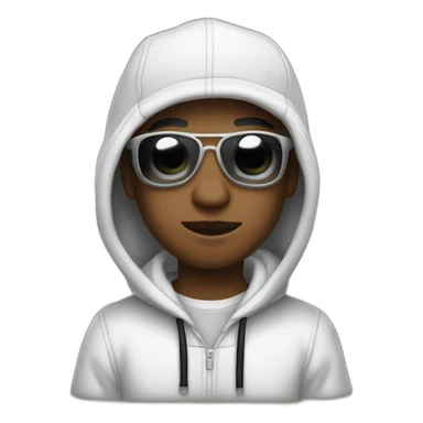 rapper in white snapback and hoodie sticker