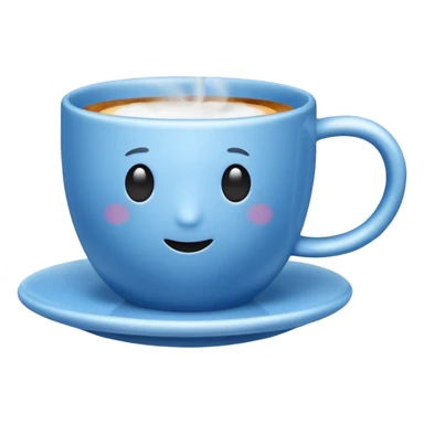 blue coffee cup with steam sticker