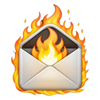 White Email with fire sticker