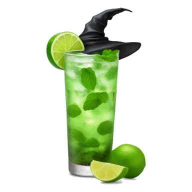 Mojito with witch hat sticker