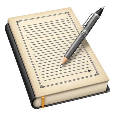 pen book with a pencil in the margins sticker