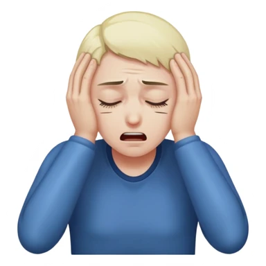 Face clutching head in agony and pain sticker