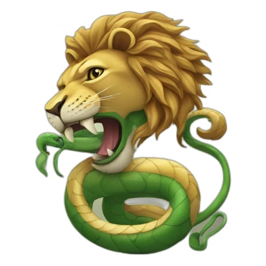 Un serpent sur un lion sticker