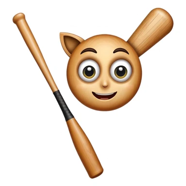 Baseball bat with big eyes and a happy expression sticker