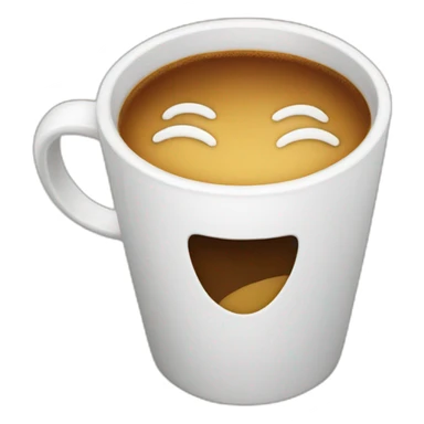 smiling coffee cup sticker