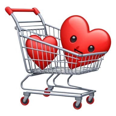 emoji of empty shopping cart with broken heart inside sticker