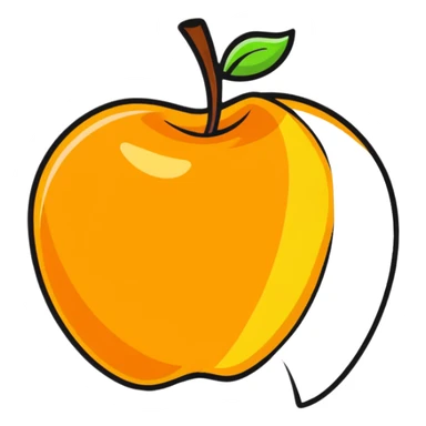 amber colored apple sticker