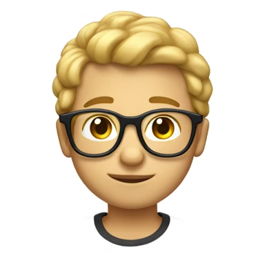 niño con lentes de 15 años de pelo rubio sticker