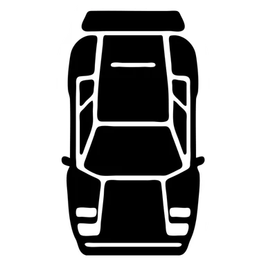 A Lamborghini Countach in a black filled icon style, top view. sticker