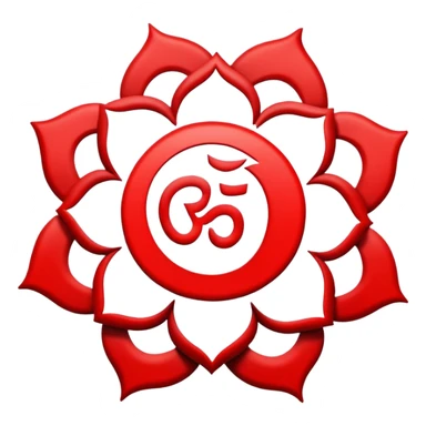 Root chakra symbol red solid sticker