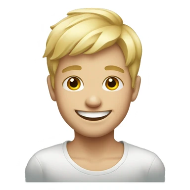 smiling blonde boy portrait sticker