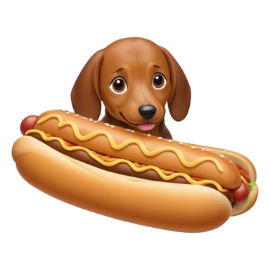 A Weiner dog inside a hotdog bun sticker