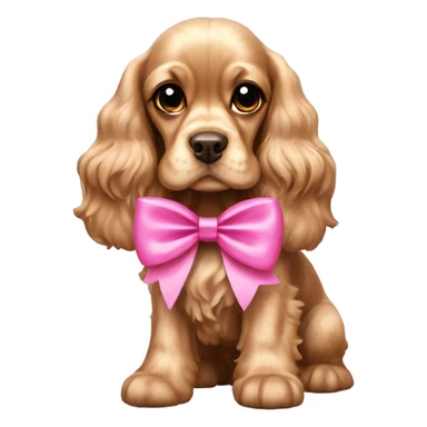 American Cocker Spaniel with pink bow sticker