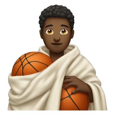 Person in blanket holding basketball  sticker