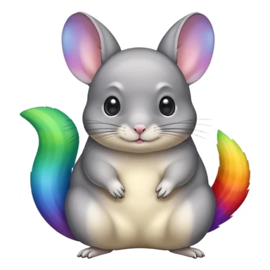 rainbow colored chinchilla sticker