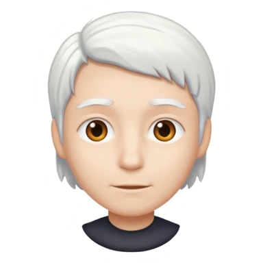 little longer white hair sticker