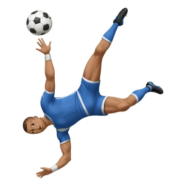 a man kicking a soccer ball, over-head scissors kick sticker