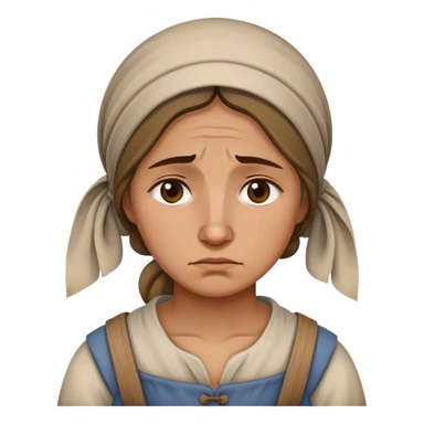 Peasant woman sad sticker