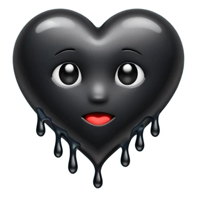 Black heart melting sticker