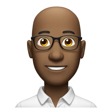 a bald man face wearing glasses  sticker