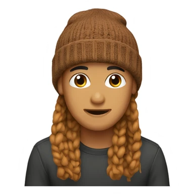 brown beanie hat sticker