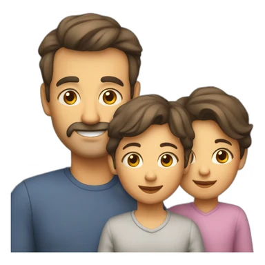 famille avec deux enfants, un mère et un père de 40 ans sticker