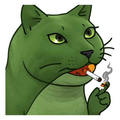 Cat smoking sticker