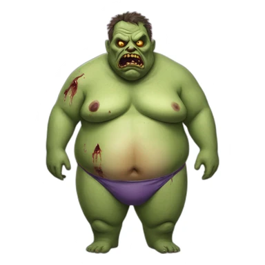 fat zombie wearing a bikini hyperrealistic sticker