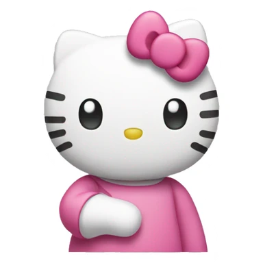 hello kitty saying hi sticker