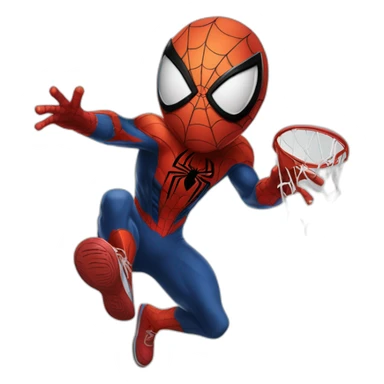Spider man joue basketball sticker
