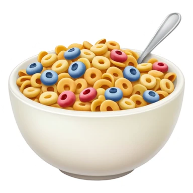 a bowl of cereal, vibrant colors, simple, clear sticker